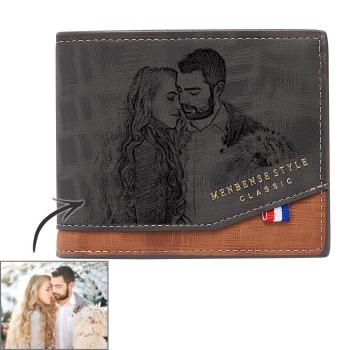 Portefeuille Photo Personnalisé Business Court Cadeaux Homme - votrecollierprenomfr