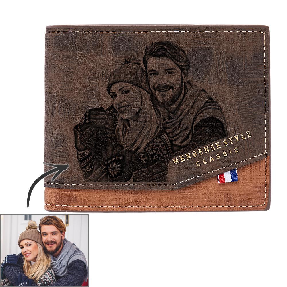Portefeuille Photo Personnalisé Business Court Cadeaux Homme - votrecollierprenomfr