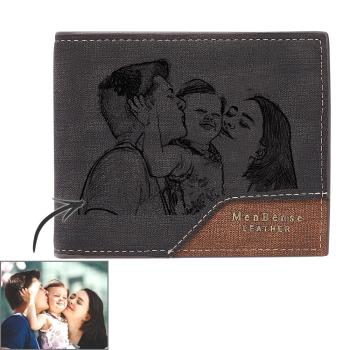 Portefeuille Photo Personnalisé Bronzing Simplicity Cadeaux Homme - votrecollierprenomfr