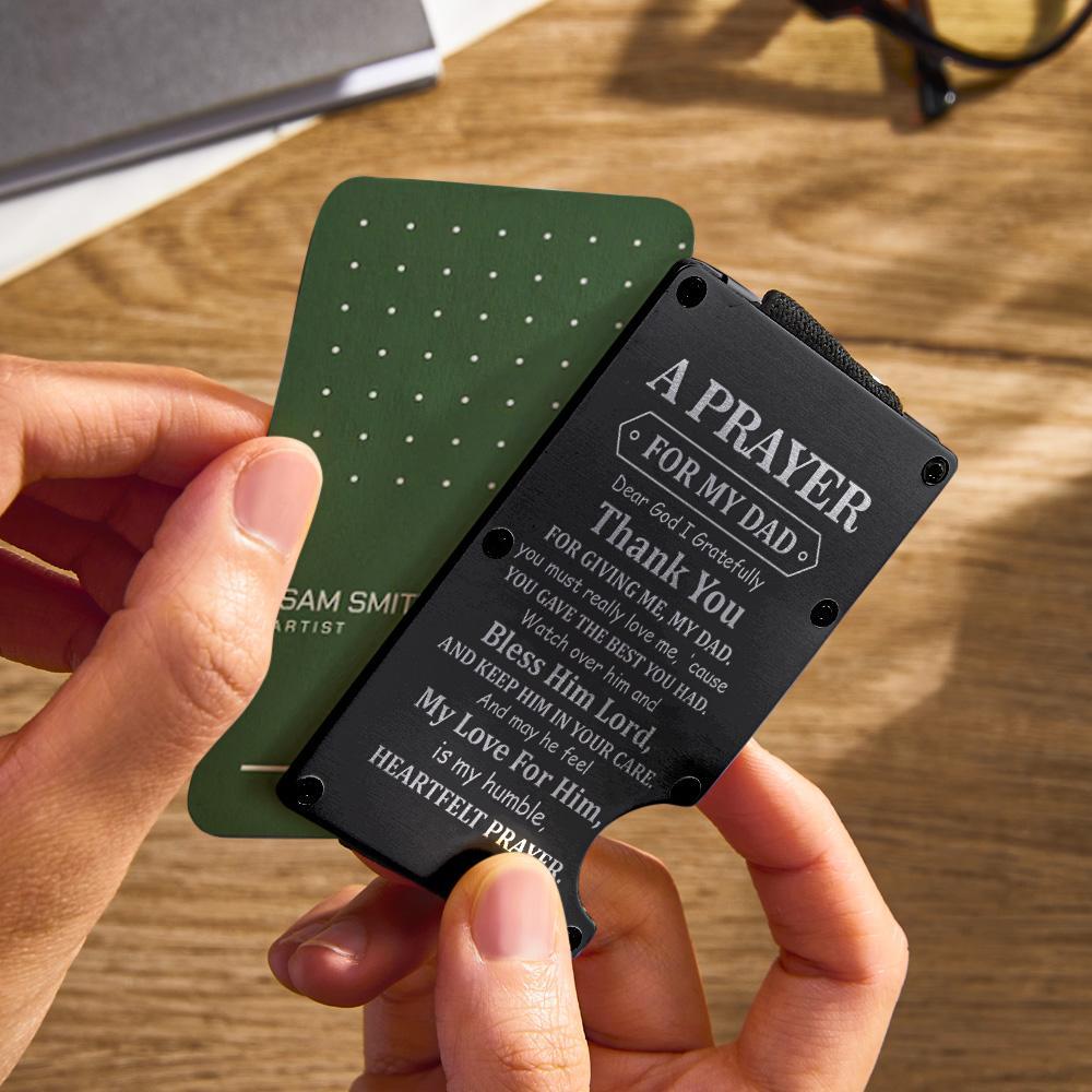 Porte-cartes Gravé En Métal Ultra-mince Rfid Bloquant Les Cadeaux De Porte-cartes Personnalisés - votrecollierprenomfr