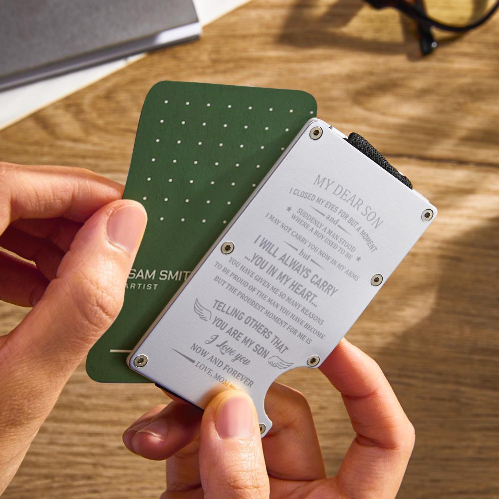 Porte-cartes Ultra-mince Minimaliste Gravé Personnalisé Cadeaux De Porte-cartes - votrecollierprenomfr