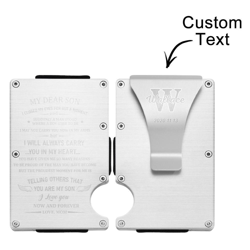 Porte-cartes Ultra-mince Minimaliste Gravé Personnalisé Cadeaux De Porte-cartes - votrecollierprenomfr