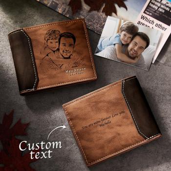 Portefeuille Photo Personnalisé Gravé Cuir Ombre Cadeaux Simples - votrecollierprenomfr
