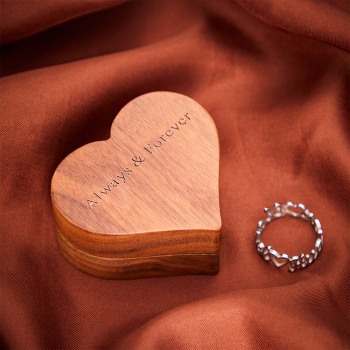 Boîte À Bagues De Mariage Gravée Boîte À Bagues De Proposition Personnalisée En Forme De Cœur - votrecollierprenomfr