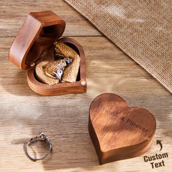 Boîte À Bagues De Mariage Gravée Boîte À Bagues De Proposition Personnalisée En Forme De Cœur - votrecollierprenomfr