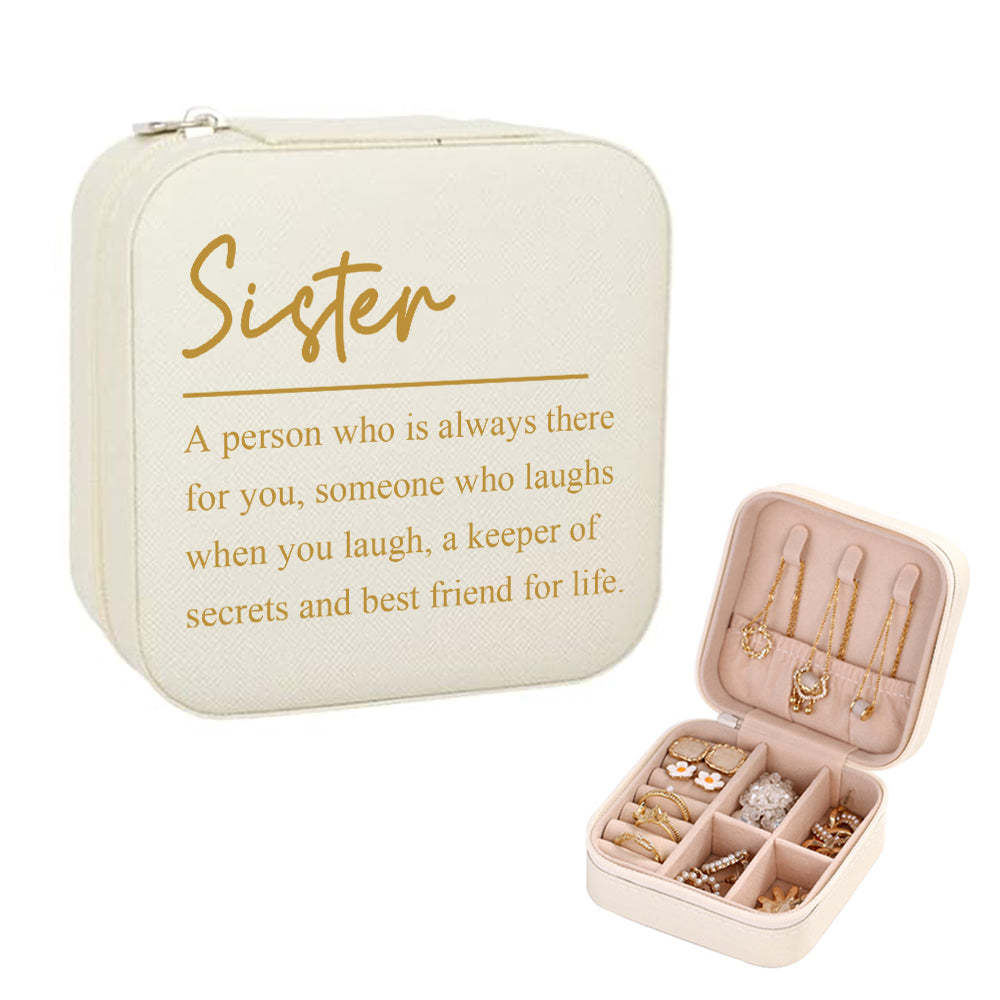 Boîte À Bijoux Personnalisée, Organisateur De Bijoux Personnalisé, Cadeau De Rangement Pour Sœur - votrecollierprenomfr