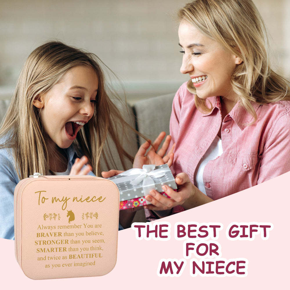 Boîte À Bijoux Personnalisée, Organisateur De Bijoux Personnalisé, Cadeau De Rangement Pour Nièce - votrecollierprenomfr