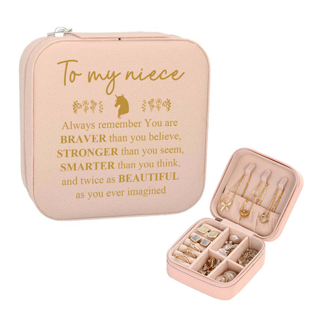 Boîte À Bijoux Personnalisée, Organisateur De Bijoux Personnalisé, Cadeau De Rangement Pour Nièce - votrecollierprenomfr