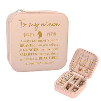 Boîte À Bijoux Personnalisée, Organisateur De Bijoux Personnalisé, Cadeau De Rangement Pour Nièce - votrecollierprenomfr