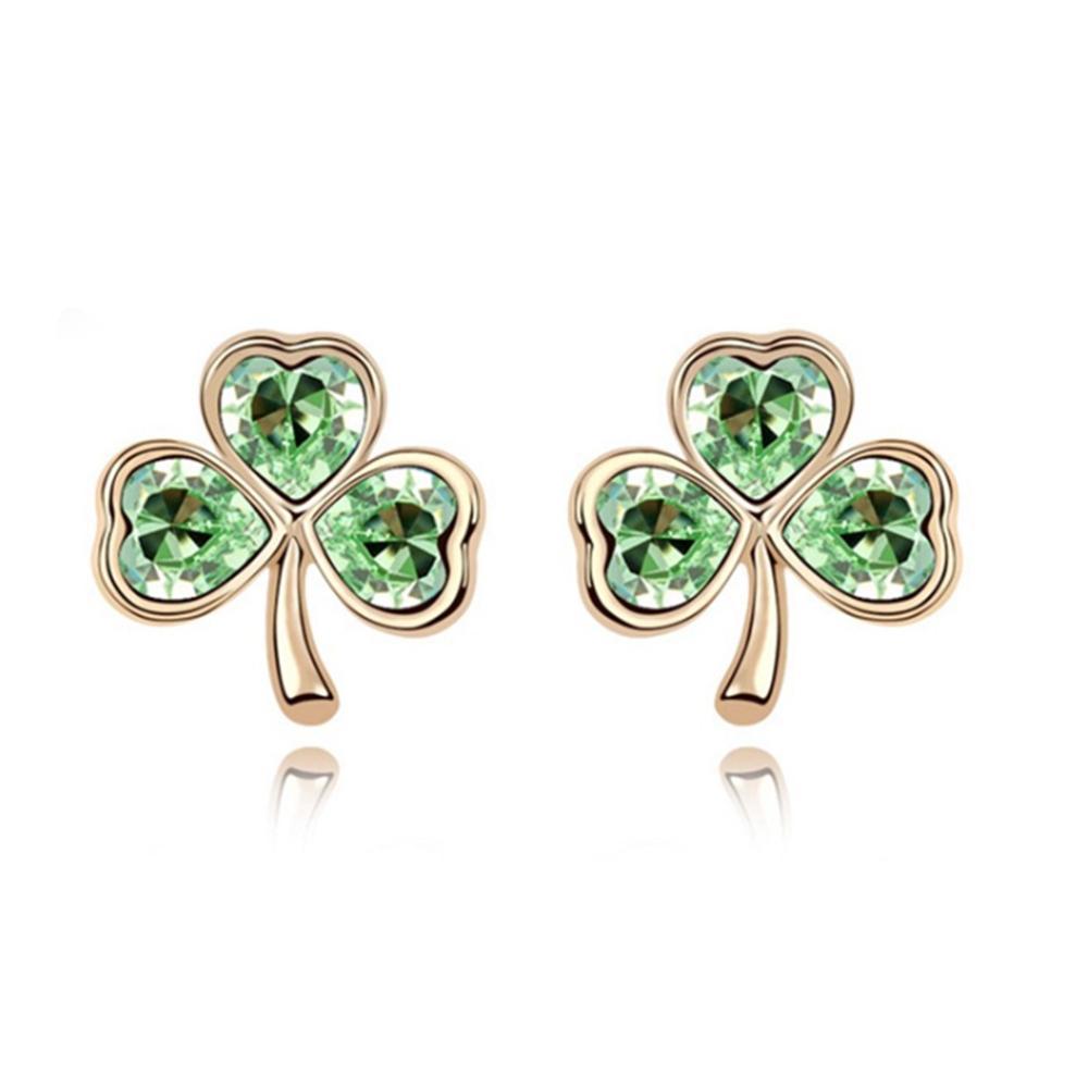 Rose Gold Lucky Clover Earrings St. Patrick's Day