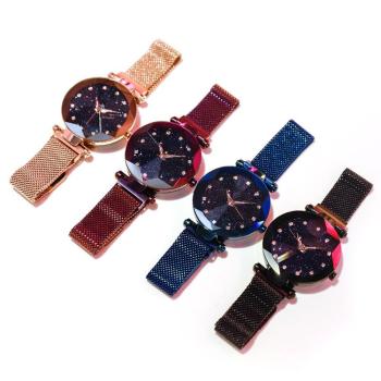 Star Dial Watch Simple Style Coffee Golden