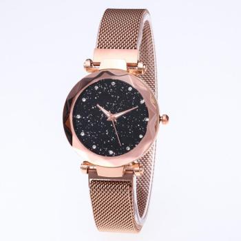 Star Dial Watch Simple Style Rose Golden