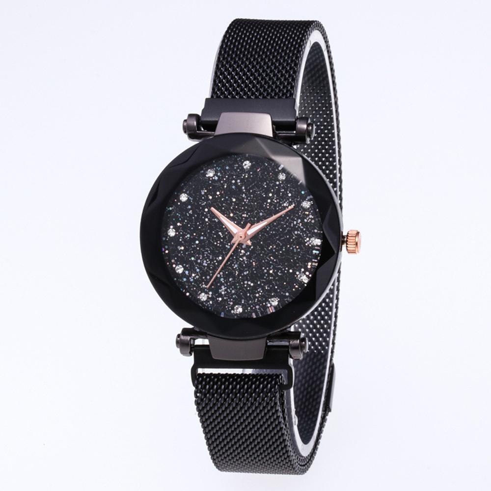 Star Dial Watch Simple Style Black