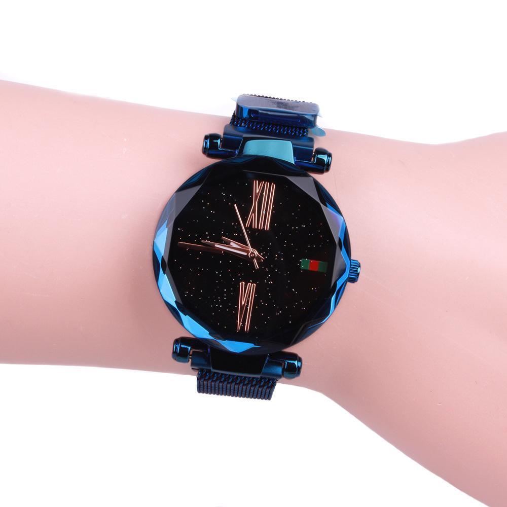 Star Dial Watch with Roman Numerals Sapphire Blue