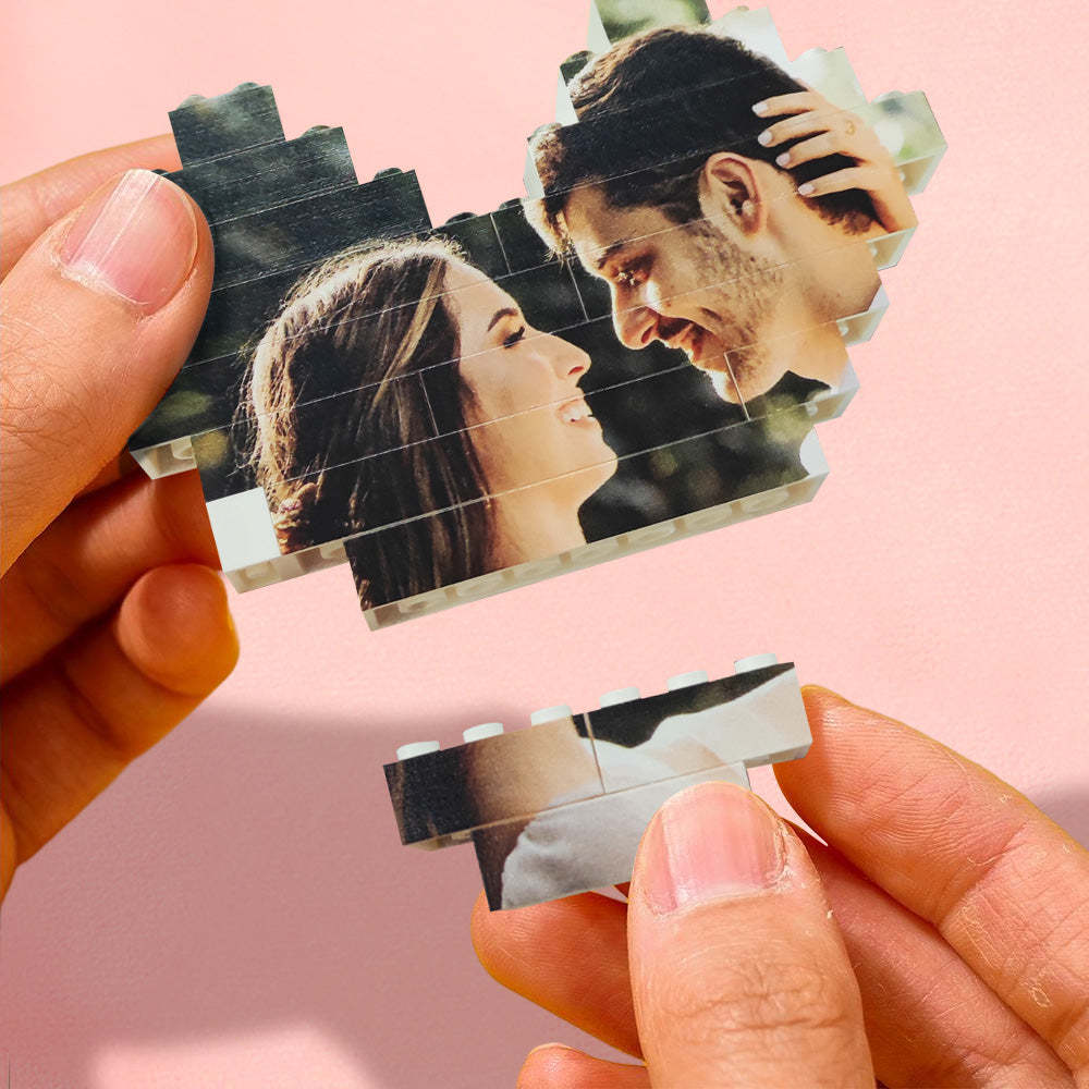 Brique De Construction Personnalisée Photo Block Personnalisé Love Brick Puzzles Cadeaux Pour Les Amoureux - votrecollierprenomfr