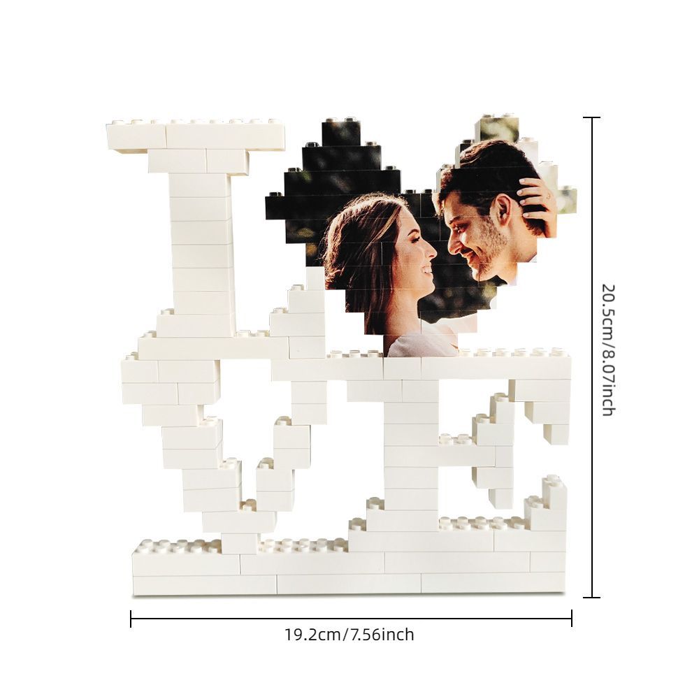 Brique De Construction Personnalisée Photo Block Personnalisé Love Brick Puzzles Cadeaux Pour Les Amoureux - votrecollierprenomfr