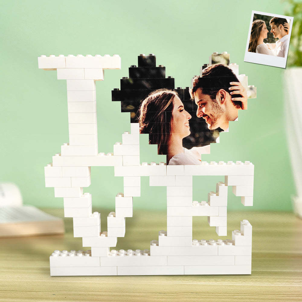 Brique De Construction Personnalisée Photo Block Personnalisé Love Brick Puzzles Cadeaux Pour Les Amoureux - votrecollierprenomfr