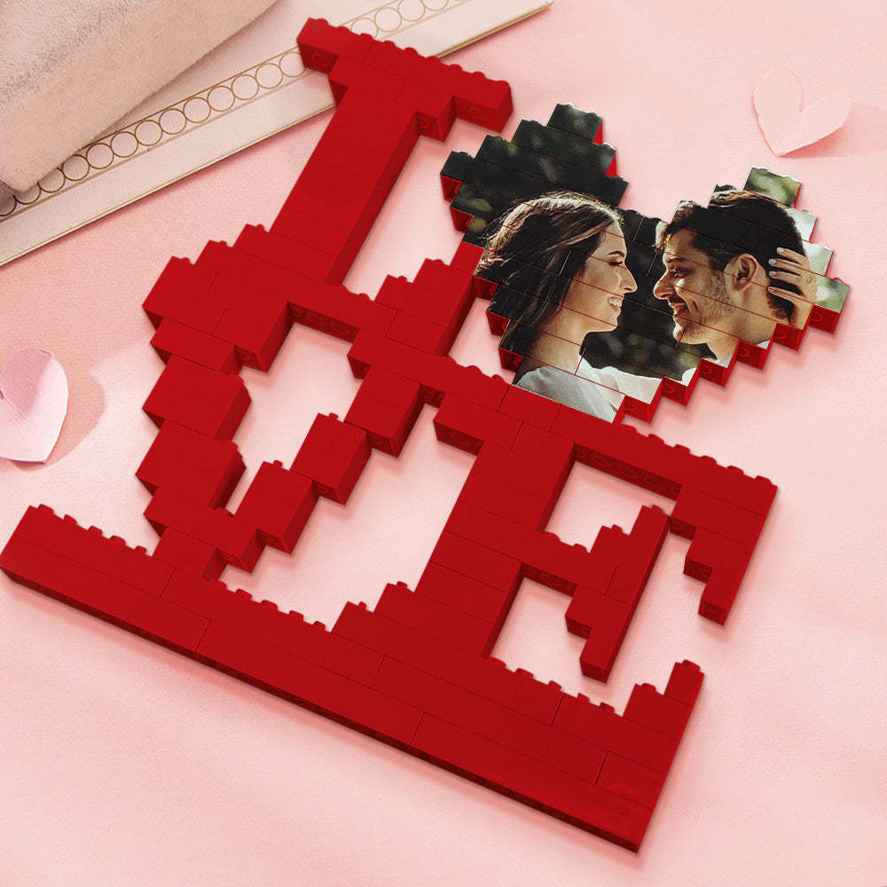 Brique De Construction Personnalisée Photo Block Personnalisé Love Brick Puzzles Cadeaux Pour Les Amoureux - votrecollierprenomfr