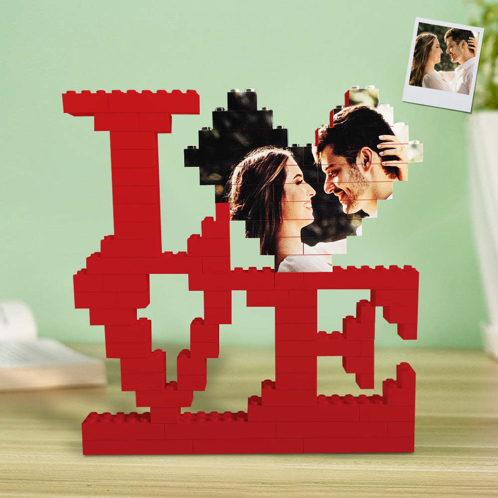 Brique De Construction Personnalisée Photo Block Personnalisé Love Brick Puzzles Cadeaux Pour Les Amoureux - votrecollierprenomfr