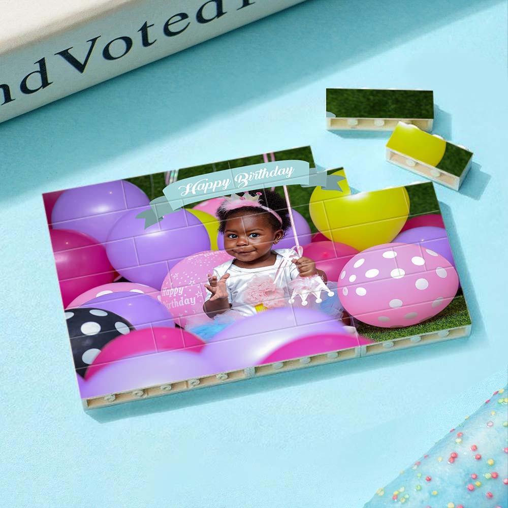 Custom Collage Photo Building Blocks Square Shape Building Bricks Gift for Him - Name Necklace