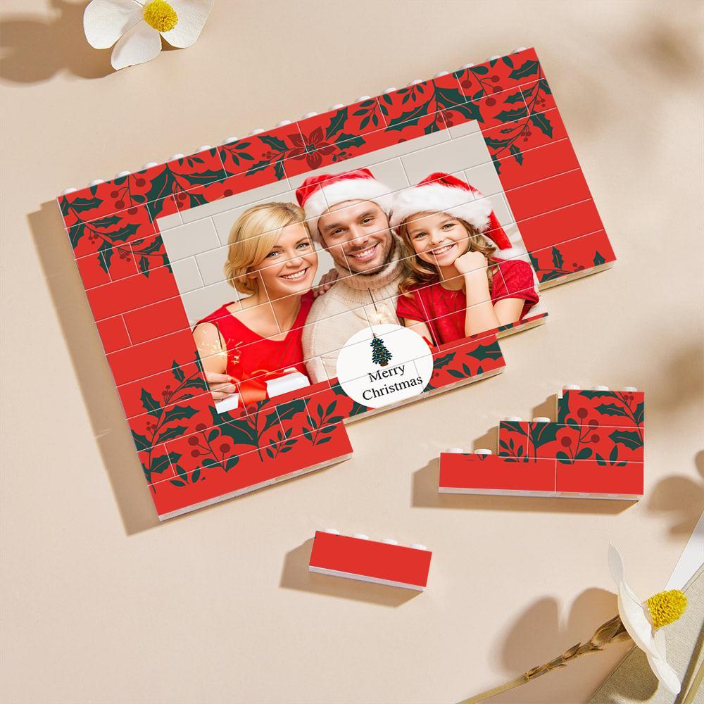 Custom Collage Photo Building Blocks Square Shape Building Bricks Gift for Him - Name Necklace