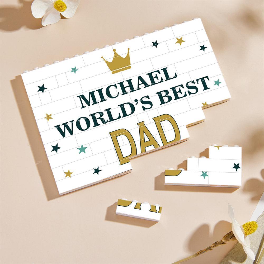 Custom Collage Photo Building Blocks Square Shape Building Bricks Gift for Him - Name Necklace
