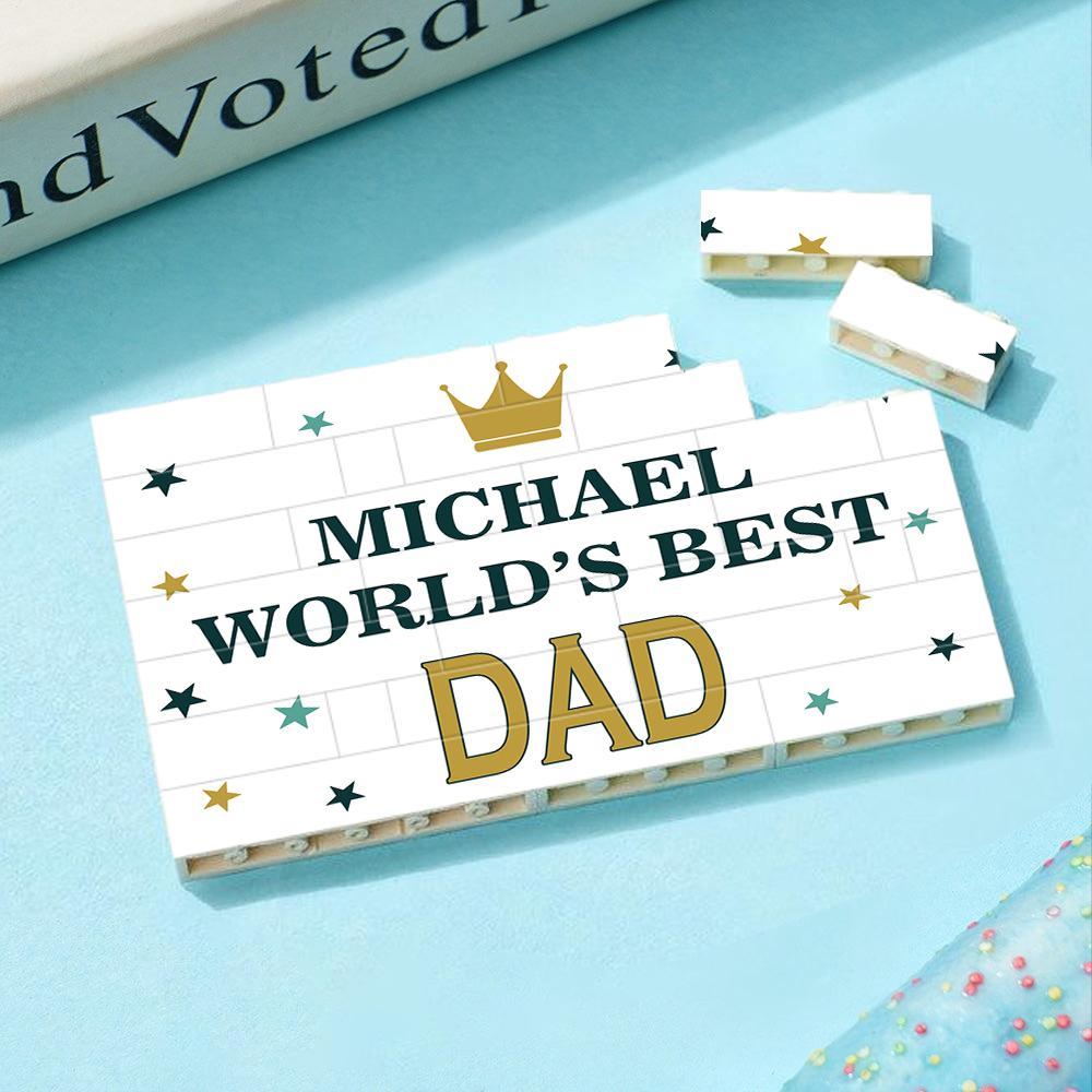 Custom Collage Photo Building Blocks Square Shape Building Bricks Gift for Him - Name Necklace