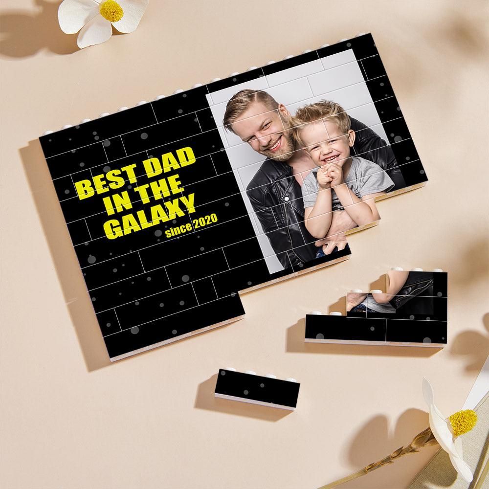 Custom Collage Photo Building Blocks Square Shape Building Bricks Gift for Him - Name Necklace