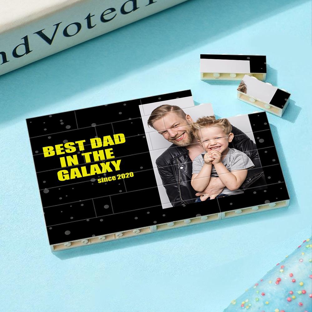 Custom Collage Photo Building Blocks Square Shape Building Bricks Gift for Him - Name Necklace