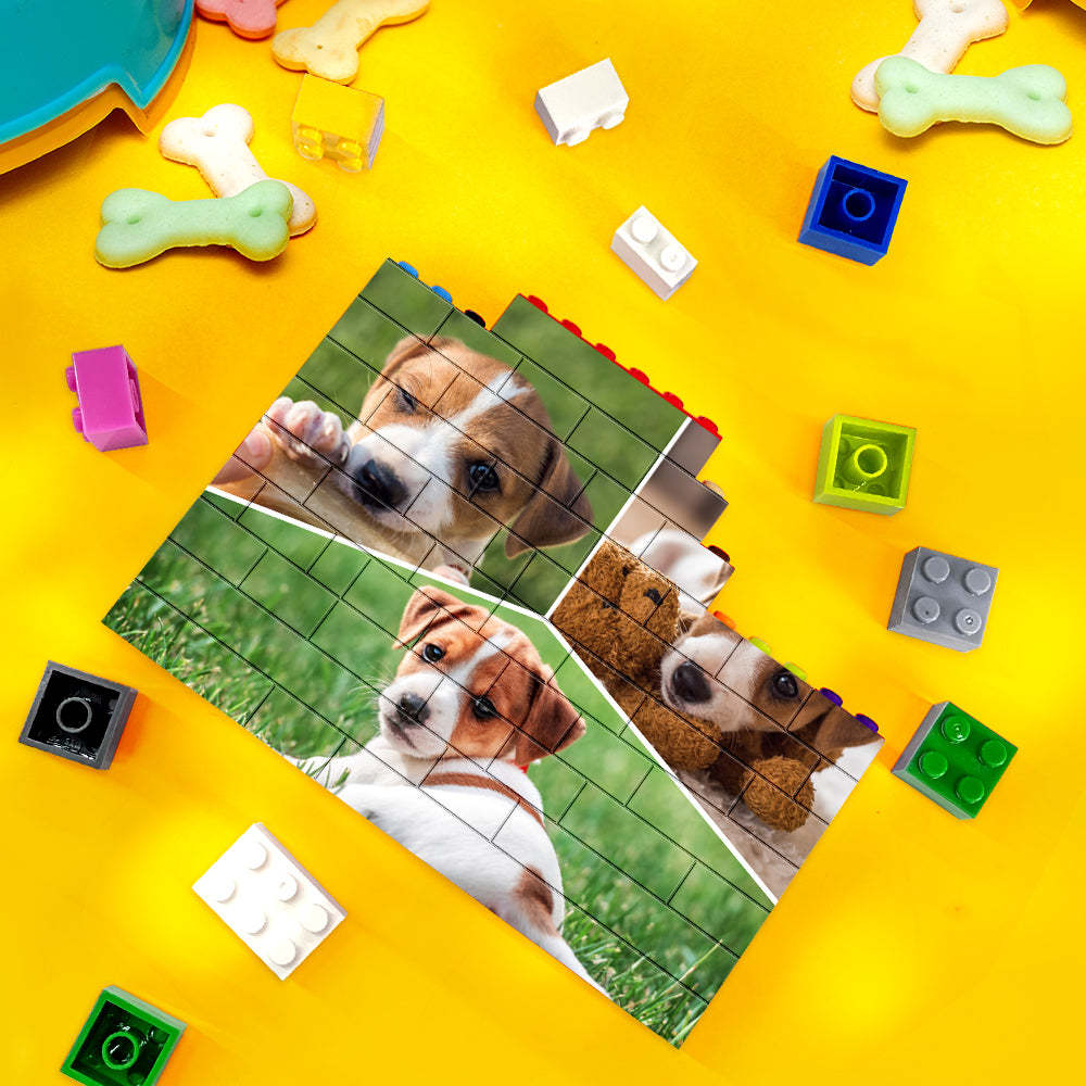 Couleurs Personnalisées Brique De Construction Collage Personnalisé Bloc Photo Brique Puzzles Cadeaux - votrecollierprenomfr