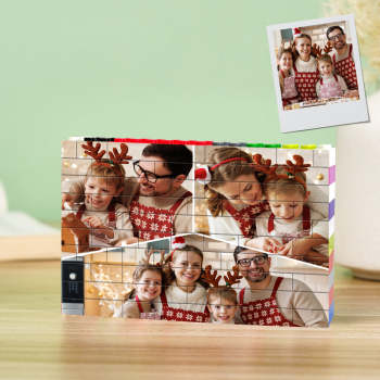 Couleurs Personnalisées Brique De Construction Collage Personnalisé Bloc Photo Brique Puzzles Cadeaux - votrecollierprenomfr