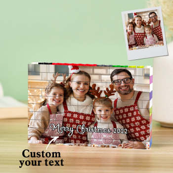 Couleurs Personnalisées Building Brick Custom Photo Block Puzzles Cadeaux Pour La Famille - votrecollierprenomfr