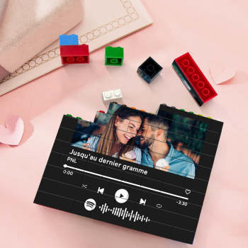 Brique De Construction De Code Spotify Personnalisé Bloc Photo Personnalisé Couleurs Brique Puzzles Cadeaux Pour Elle - votrecollierprenomfr