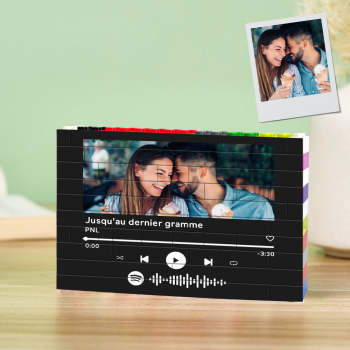 Brique De Construction De Code Spotify Personnalisé Bloc Photo Personnalisé Couleurs Brique Puzzles Cadeaux Pour Elle - votrecollierprenomfr