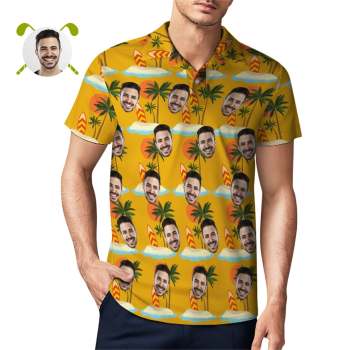 Polo Personnalisé Pour Hommes, Chemise De Plage En Cocotier, Chemises De Golf Hawaïennes - votrecollierprenomfr