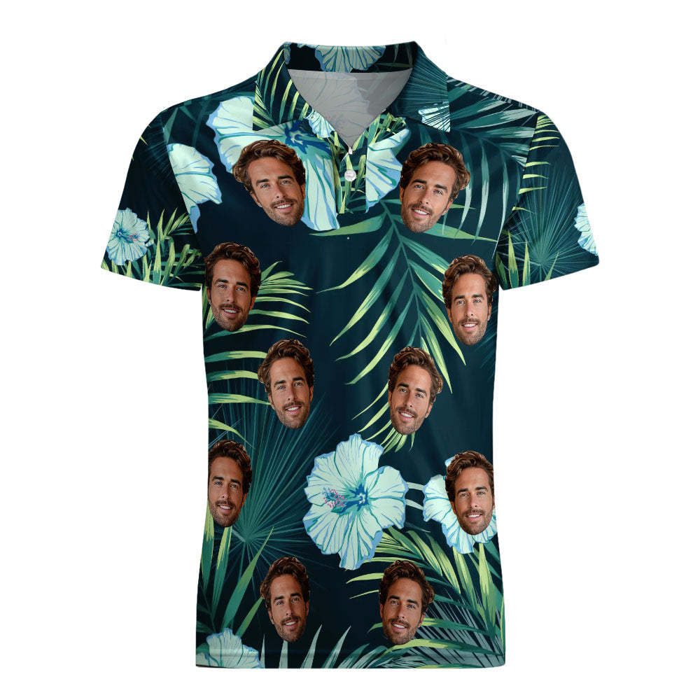 Polos Personnalisés Personnalisés Polo Personnalisé Pour Hommes Polo Cadeau Spécial Pour Lui Feuilles Vertes - votrecollierprenomfr