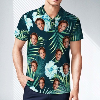 Polos Personnalisés Personnalisés Polo Personnalisé Pour Hommes Polo Cadeau Spécial Pour Lui Feuilles Vertes - votrecollierprenomfr