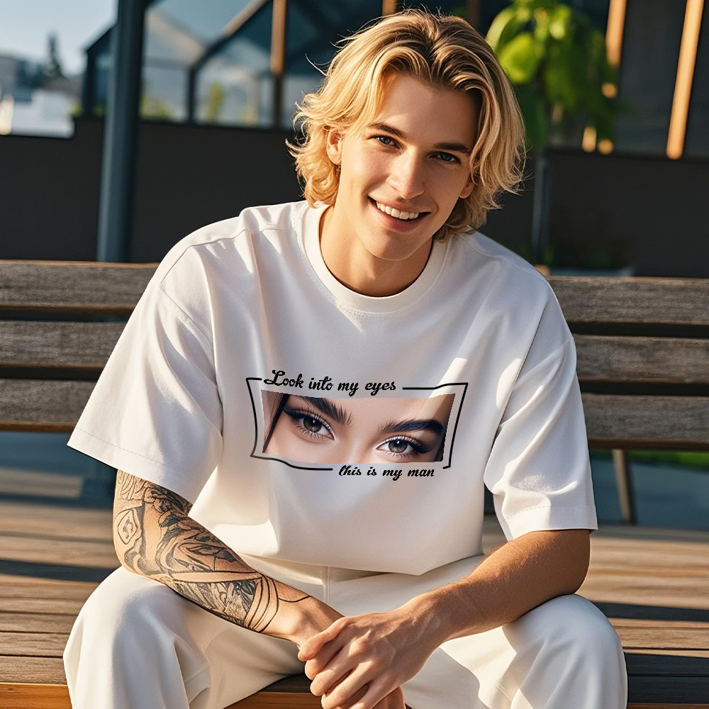 Sweat À Capuche Personnalisé Avec Les Yeux D'un Être Cher, T-shirt Avec Illustration D'yeux Personnalisée, Dessin D'yeux Unique D'après Photo, Cadeau Pour Elle - votrecollierprenomfr