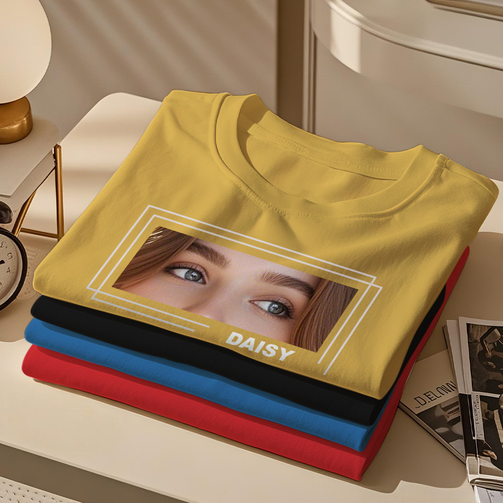 Sweat À Capuche Personnalisé Avec Les Yeux D'un Être Cher, T-shirt Avec Illustration D'yeux Personnalisée, Dessin D'yeux Unique D'après Photo, Cadeau Pour Elle - votrecollierprenomfr