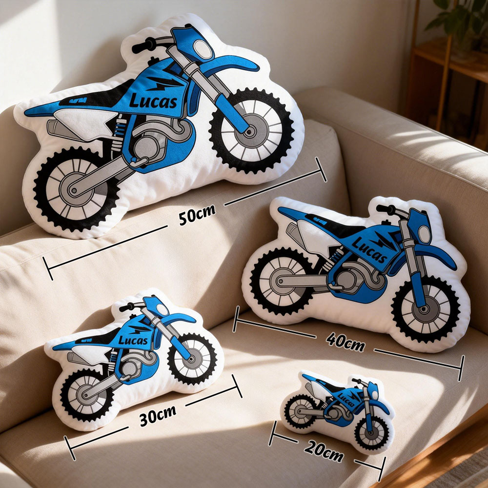 Oreiller De Moto Personnalisé Avec Nom Personnalisé, Oreiller Imprimé Graphique 3d, Coussin De Moto Graphique 3d, Cadeaux Pour Enfants - votrecollierprenomfr