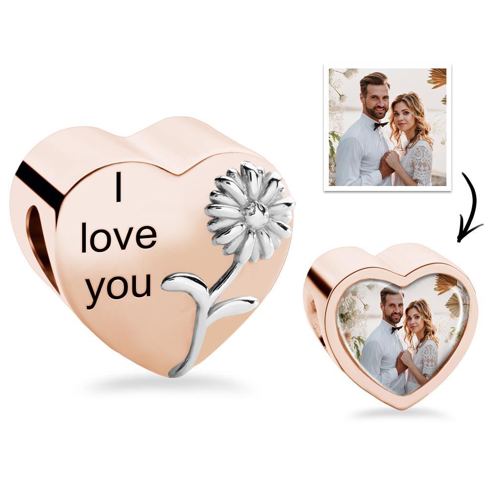 Breloque Fleur De Naissance À Graver, Joli Coeur, Cadeau D'anniversaire - votrecollierprenomfr