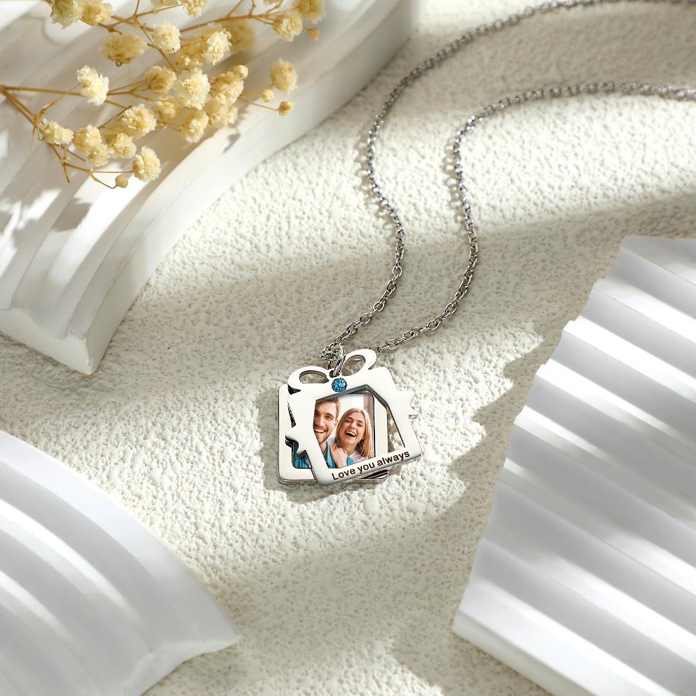 Collier De Date Personnalisé Avec Photo À L'intérieur, Bijoux Cool Pour Cadeau De Noël - votrecollierprenomfr