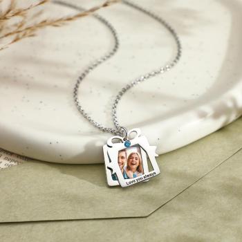 Collier De Date Personnalisé Avec Photo À L'intérieur, Bijoux Cool Pour Cadeau De Noël - votrecollierprenomfr