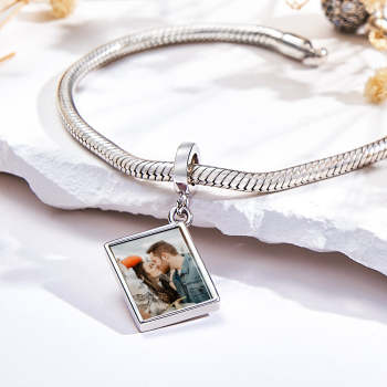 Breloque Avec Photo Personnalisée, Cadeau Créatif Pour Commémorer Un Couple - votrecollierprenomfr