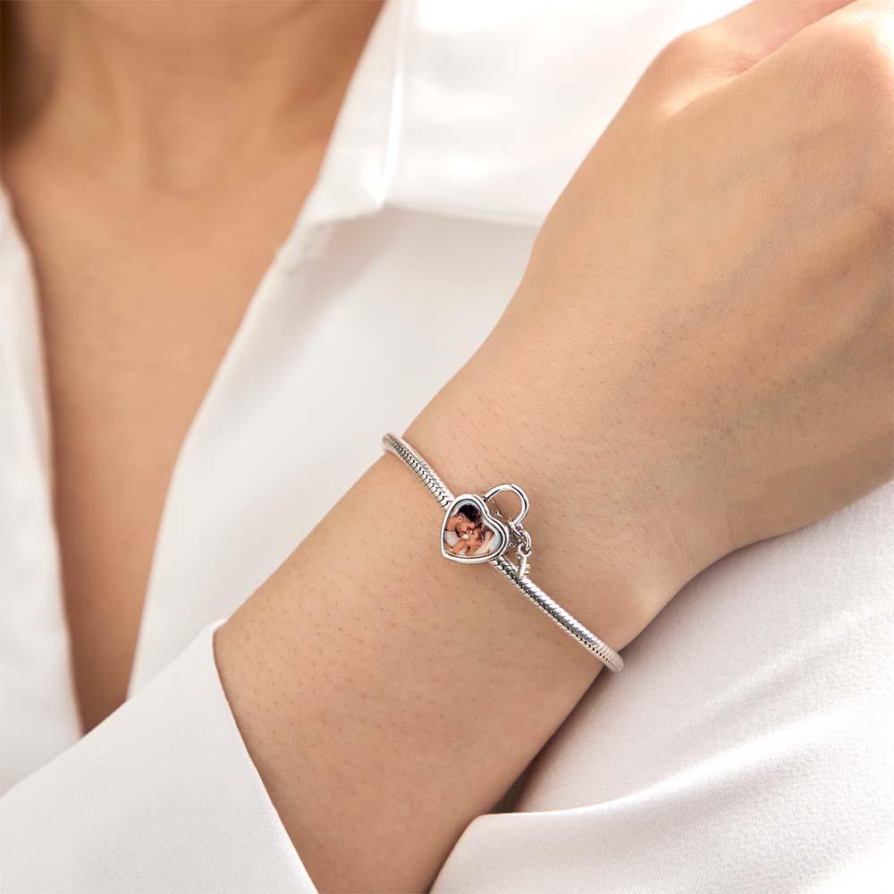 Breloque Photo Personnalisée, Pendentif Clé En Forme De Cœur D'amour, Cadeaux Uniques Pour Elle - votrecollierprenomfr