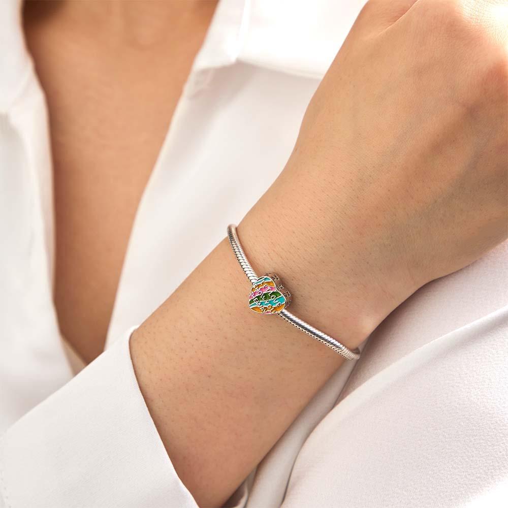 Breloque Photo Personnalisée, Laissez L'amour Vous Montrer Le Chemin, Thème Cœur, Pendentif Coloré, Cadeaux Pour Elle - votrecollierprenomfr
