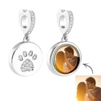 Photo Personnalisée Breloque Patte De Chien Balançoire Cadeau Mignon - votrecollierprenomfr