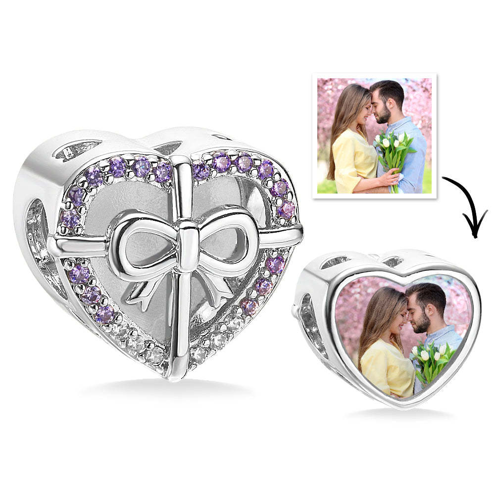 Cadeaux Personnalisés De Noeud Papillon De Coeur De Charme De Photo Pour Elle - votrecollierprenomfr