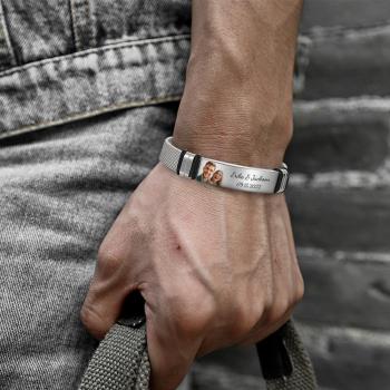 Bracelet En Acier Inoxydable Pour Homme Personnalisé Save The Special Day Anniversary Gift For Dad - votrecollierprenomfr