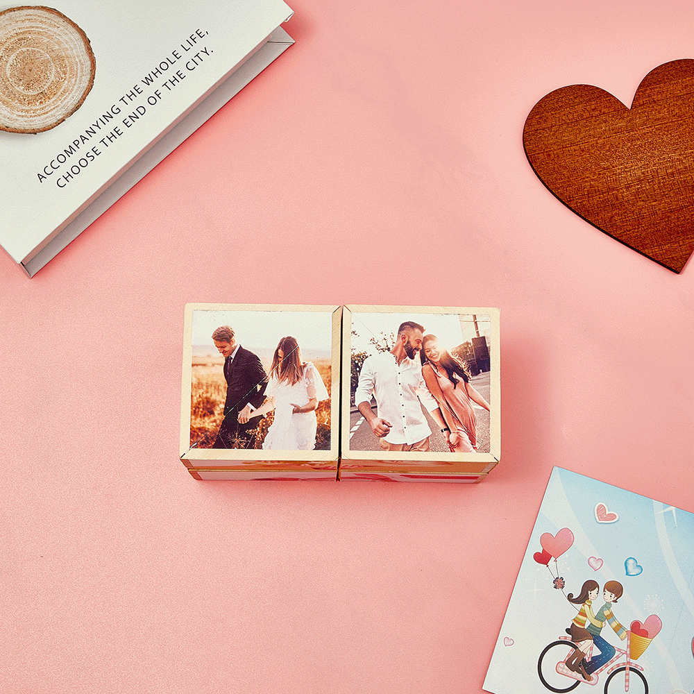rubic's Cube Multiphoto Personnalisé, Calendrier Personnalisé, Ornement De Maison, rubic's Cube - votrecollierprenomfr